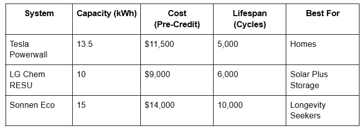 system, capacity table