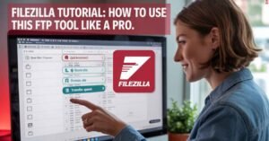 Step-by-step FileZilla tutorial interface screenshot