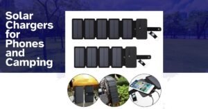 Solar phone charger in outdoor setting