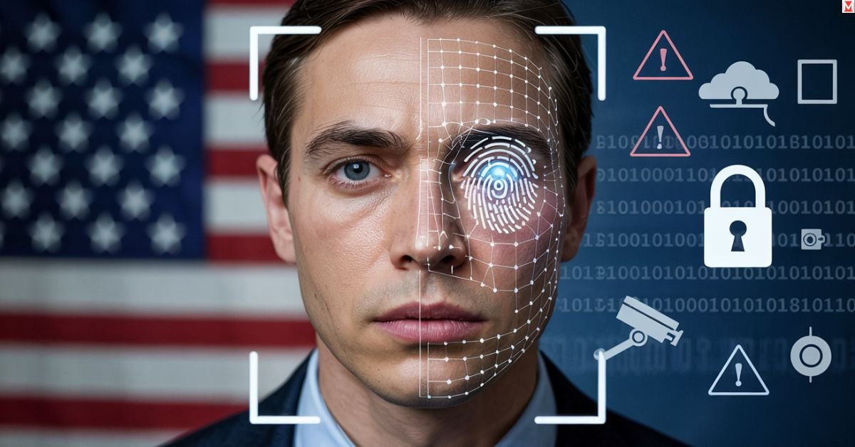 Illustration of biometric data collection and ethical concerns