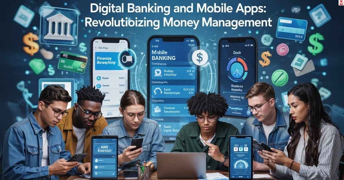 A person using a mobile banking app to track spending and savings