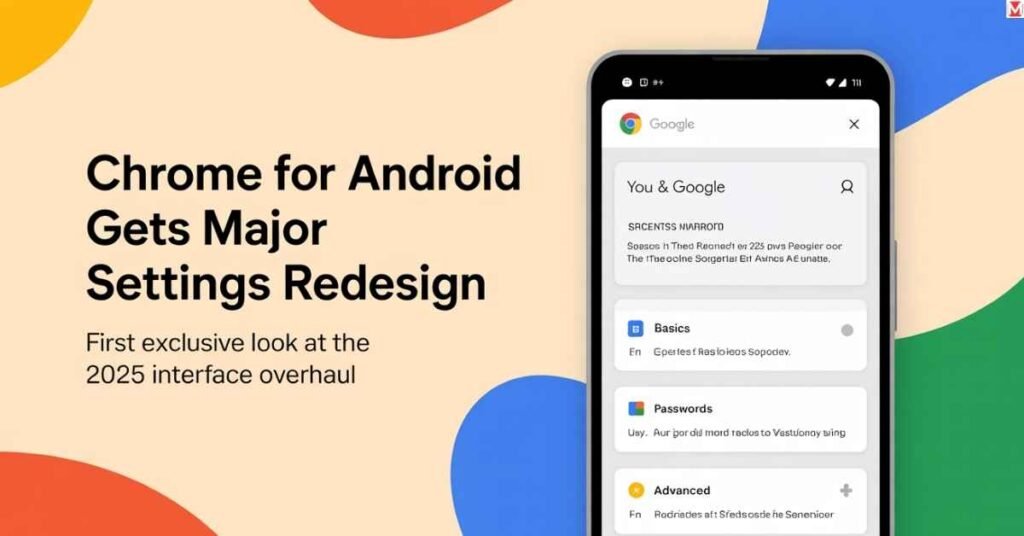 Chrome for Android 2025 settings redesign