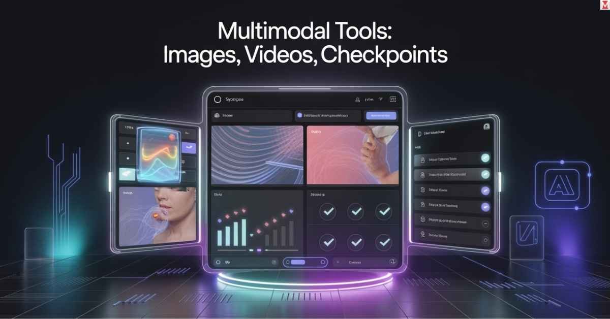Overview of multimodal tools with images, videos, and checkpoints