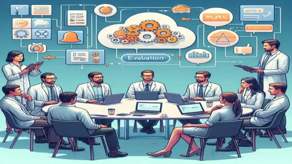 Medical experts evaluating AI performance through structured benchmarks and diagnostic scenarios.