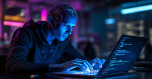 dna helix merging with computer code representing openai gpt-5 codex transforming software engineering