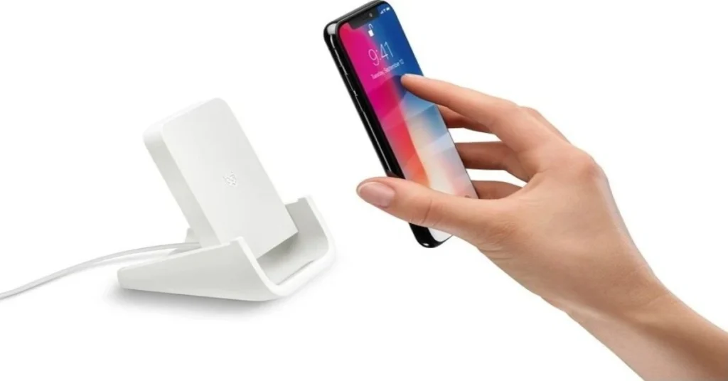 A modern wireless device placed on a charging pad, showcasing effortless charging technology.