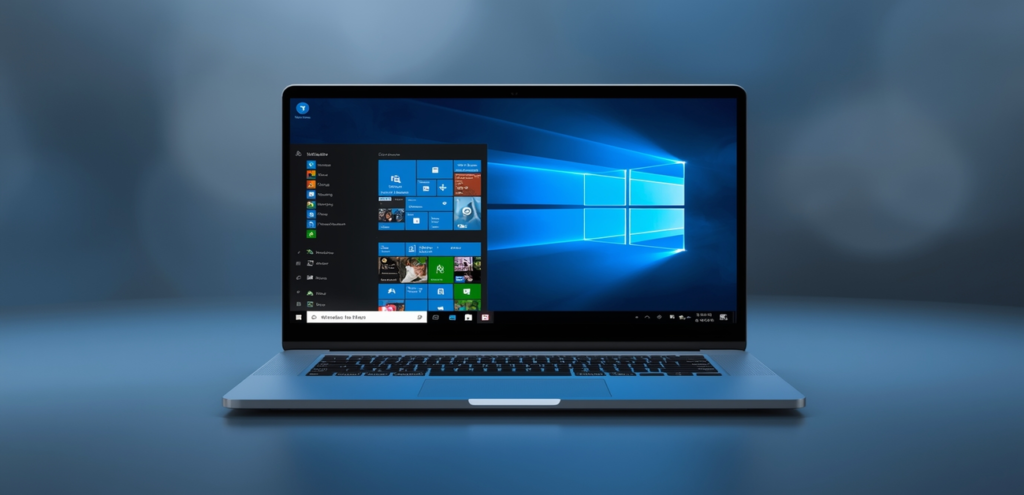 Evolution of Microsoft Windows from Windows 1.0 to Windows 11, showing Start Menu changes, desktop layouts, and design milestones across decades.