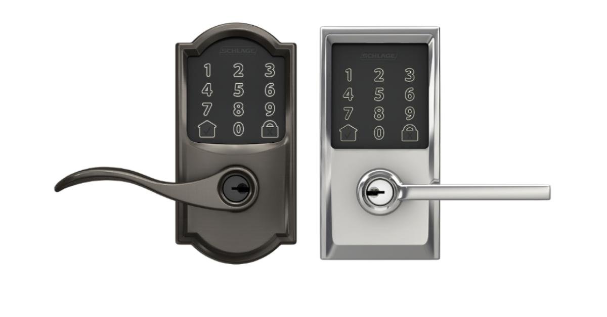 Schlage Encode Smart Wi-Fi Lever installed on door