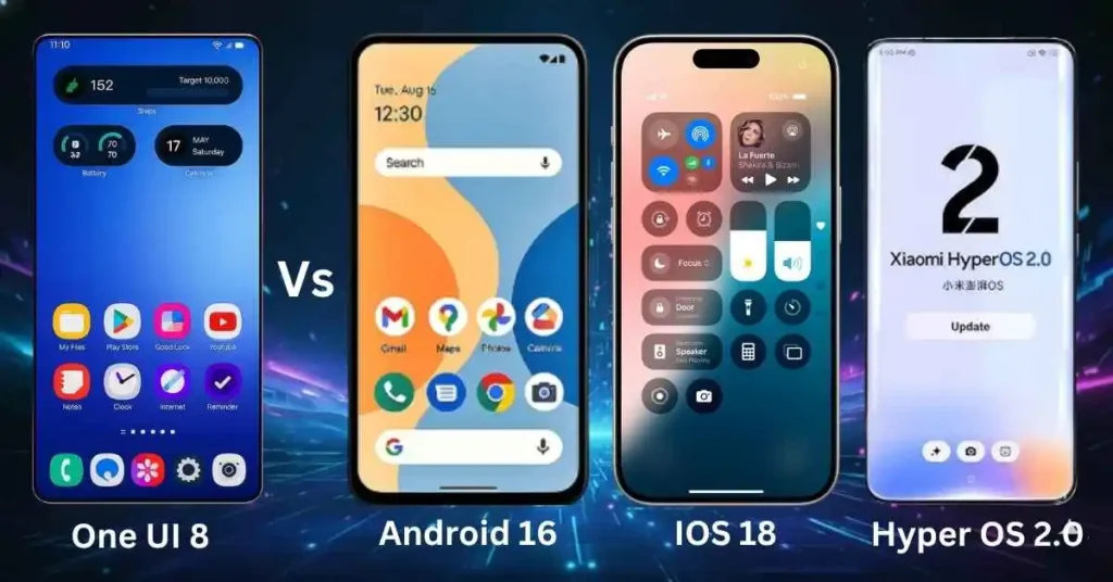 Samsung One UI 8 compared with iOS 18, Android 16, and HyperOS 2.0 in 2025 mobile OS showdown