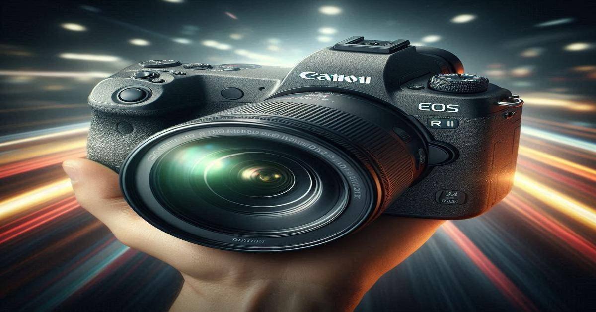 A close-up of the Canon EOS R6 III camera held in hand, symbolizing its powerful hybrid performance and speed.