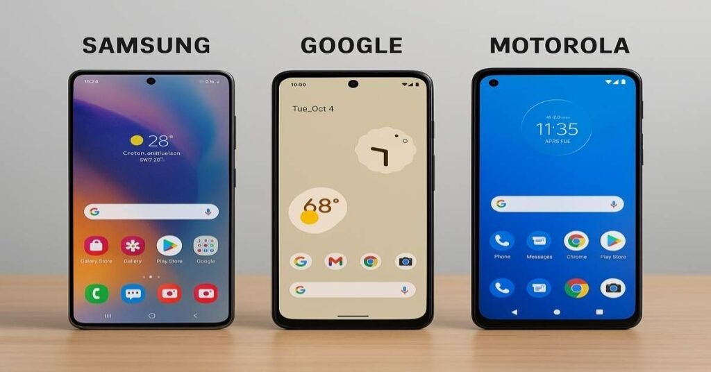 Samsung One UI vs Google Pixel UI vs Motorola Hello UI comparison